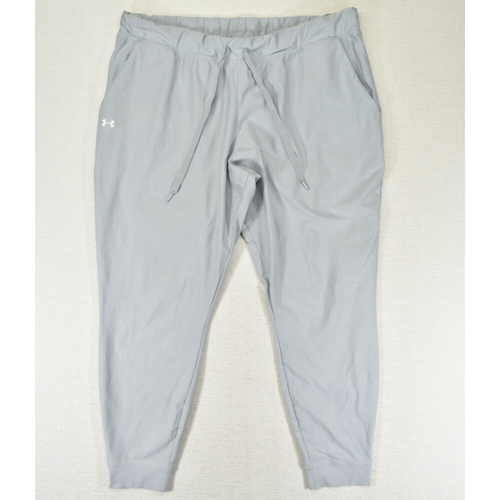 Under Armour Womens XXL Jogger Pants Gray Drawstring Elastic Cuff Athletic